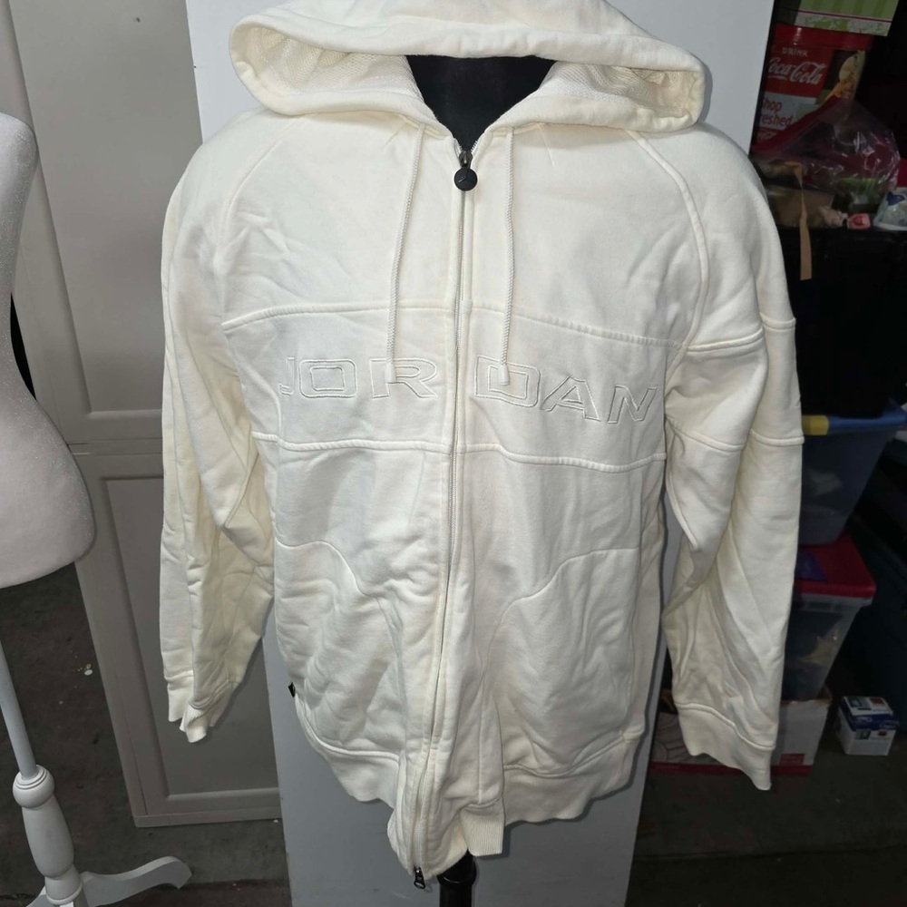 Jordan White cream hoodie jacket men’s size extra large